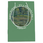 モネの睡蓮の池と足橋のパーティー ミディアムペーパーバッグ (正面)