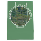 モネの睡蓮の池と足橋のパーティー ミディアムペーパーバッグ (裏面)