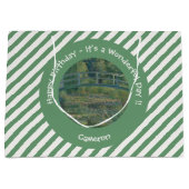 モネの睡蓮の池と足橋のパーティー ラージペーパーバッグ (正面)