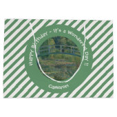 モネの睡蓮の池と足橋のパーティー ラージペーパーバッグ (裏面)