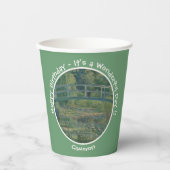 モネの睡蓮の池と足橋のパーティー 紙コップ (正面)