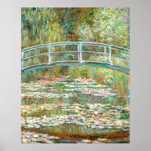 モネの睡蓮の池の上の橋 ポスター (正面)
