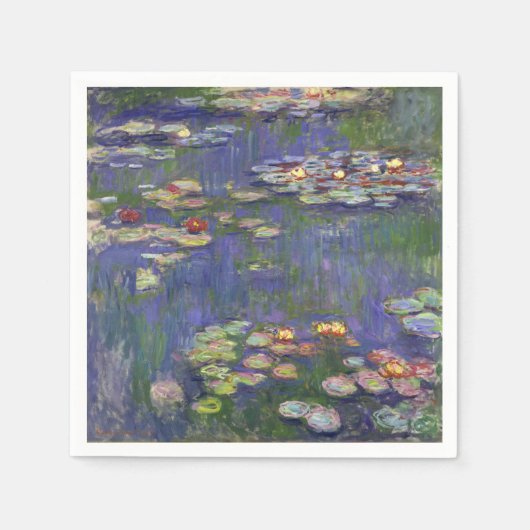 モネの睡蓮傑作絵画 スタンダードカクテルナプキン (正面)