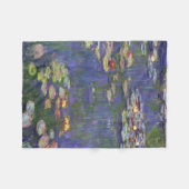モネの睡蓮傑作絵画 フリースブランケット (正面(横))