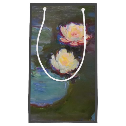 モネの睡蓮池の絵 スモールペーパーバッグ (正面)