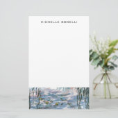 モネの睡蓮 プロフェッショナル シンプル ミニマリスト 便箋 (スタンド正面)