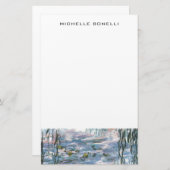 モネの睡蓮 プロフェッショナル プレーン ミニマリスト 便箋 (正面/裏面)