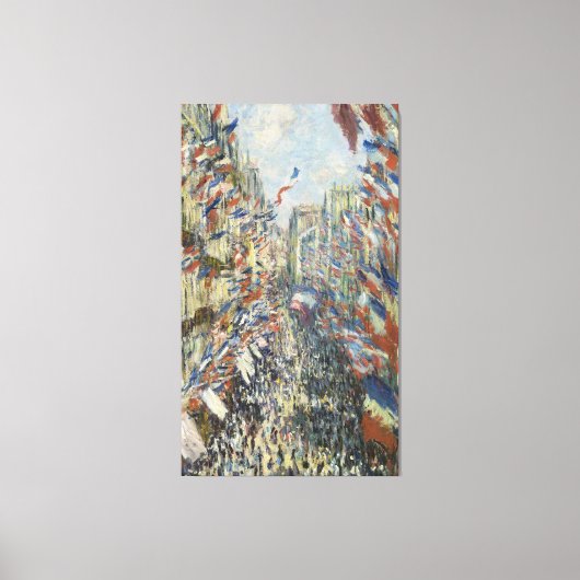モネの絵画、パリのモントルゲイユ通り キャンバスプリント (正面)
