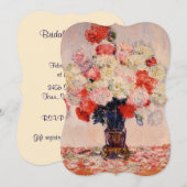 モネの芍薬の花瓶 結婚前祝賀会 招待状 (正面/裏面)