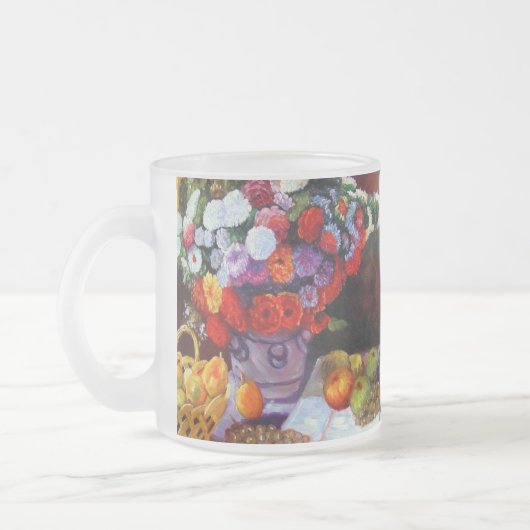 モネの花と果実 フロストグラスマグカップ (左)