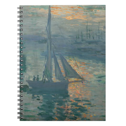 モネの「海上のサンライズ」印象派絵画 ノートブック (正面)