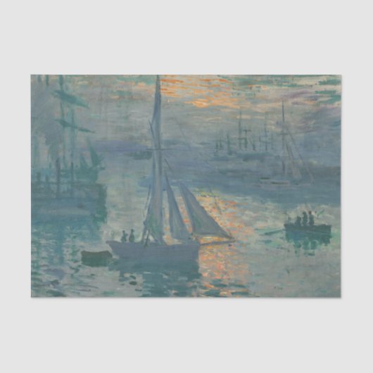 モネの「海上のサンライズ」印象派絵画 薄葉紙 (正面)