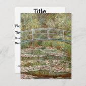 モネの「睡蓮の池にかかる橋」 1899 招待状 (正面/裏面)