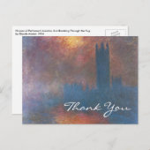 モネの「英国国会議事堂、ロンドン」 ありがとう ポストカード (正面/裏面)