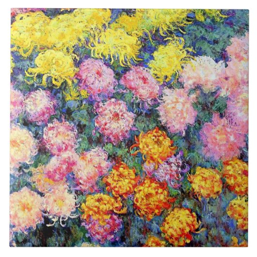 モネの『菊の花壇』 タイル (正面)