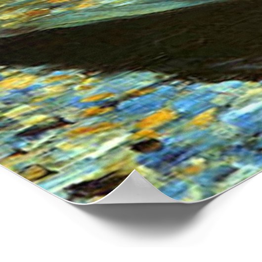 モネは彼のフローティングスタジオボートでエドワードマネ ポスター (角)