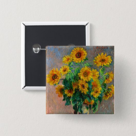 モネひまわり 缶バッジ (正面&裏面)