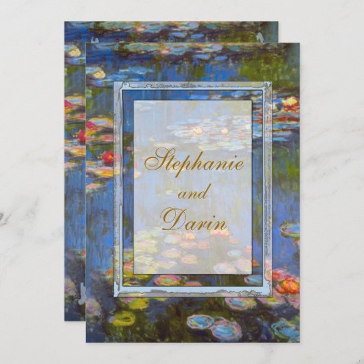 モネウォータリリースフラットカード結婚式招待状 招待状 (正面/裏面)