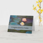 モネウォーターリリリリライスポンド《植物》スイレン絵画ズ カード (黄色い花)