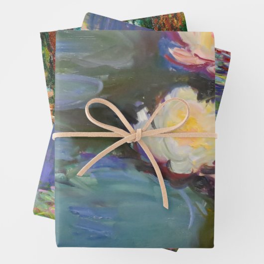 モネウォーターリリリリライスポンド《植物》スイレン絵画ズ ラッピングペーパーシート (インサイチュ)