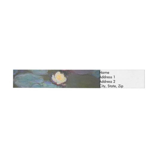 モネウォーターリリリリライスポンド《植物》スイレン絵画ズ ラップアラウンド宛名ラベル (単一)