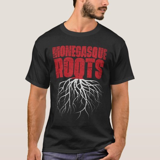 モネガスクルーツモナコ伝統国旗。 Tシャツ (正面)