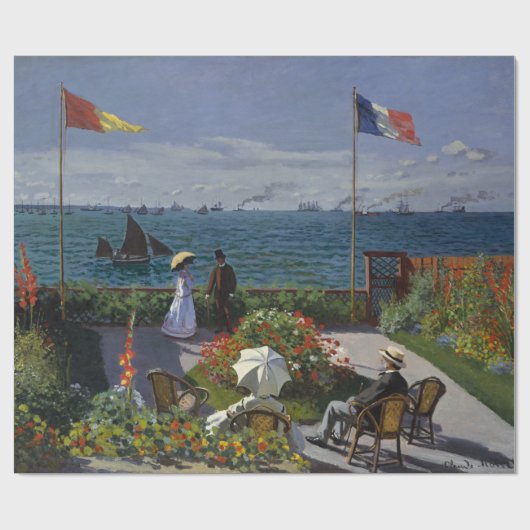 モネガーデンアットサイント絵画アドレッズ ラッピングペーパー (フラット)