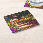 モネガーデンアットジヴェルニー スクエアペーパーコースター (アングル)