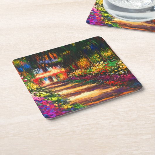 モネガーデンアットジヴェルニー スクエアペーパーコースター (アングル)