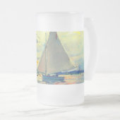 モネサイルボートアットルプティ – ジュネヴィリエ フロストグラスビールジョッキ (正面右)