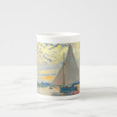 モネサイルボートアットルプティ – ジュネヴィリエ ボーンチャイナマグカップ (正面)
