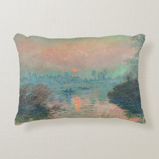 モネサンセットセーヌファインアート印象派 アクセントクッション (正面)