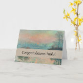 モネサンセットセーヌファインアート印象派 カード (黄色い花)