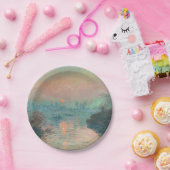 モネサンセットセーヌファインアート印象派 ペーパープレート (パーティー)