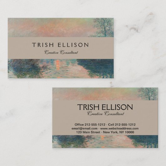 モネサンセットセーヌファインアート印象派 名刺 (正面/裏面)