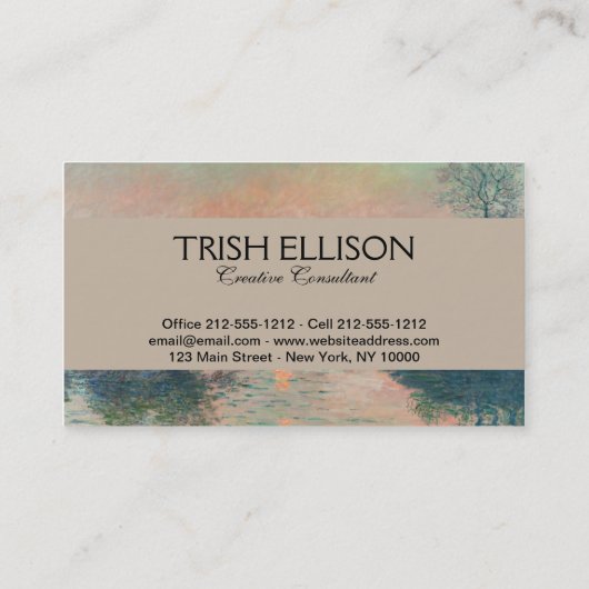 モネサンセットセーヌファインアート印象派 名刺 (裏面)