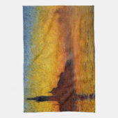 モネサンセットヴェネツィアカラフル印象派アート キッチンタオル (縦)