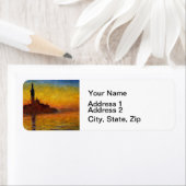 モネサンセットヴェネツィアカラフル印象派アート ラベル (インサイチュ)