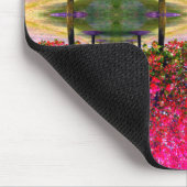 モネスタイルピンク秋の風景、ピンク葉色 マウスパッド (コーナー)