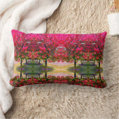 モネスタイルピンク秋の風景、ピンク葉色 ランバークッション (ブランケット)