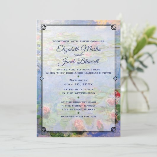 モネズウォーターリリーアート結婚式招待状 招待状 (スタンド正面)