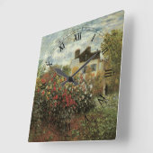 モネズガーデンアットアルジェンティーユバイクロード・モネ スクエア壁時計 (傾斜)