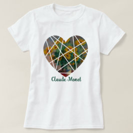 モネットサンフラワーズパーソナライズされたハート引用文デザイン Tシャツ