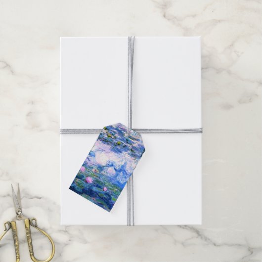 モネピンクの睡蓮 ギフトタグ (より糸付き)