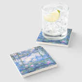 モネピンクの睡蓮 ストーンコースター (横)