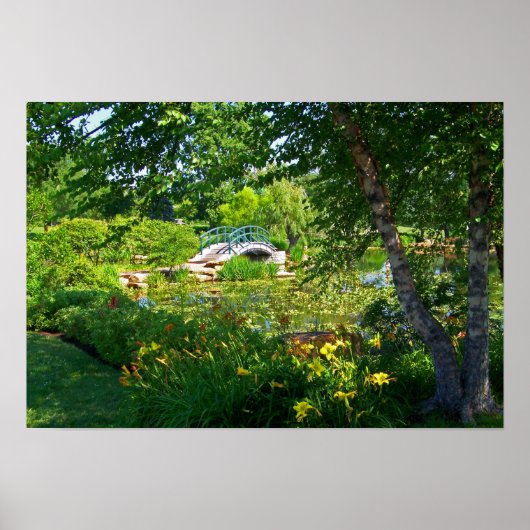 モネフランス印象派ピープルブリッジパークペイン ポスター (正面)