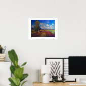 モネポピー畑の夏の印象派絵画家の ポスター (ホームオフィス)