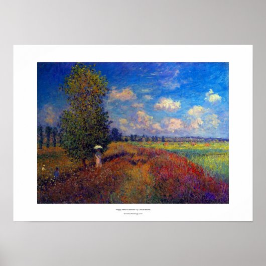 モネポピー畑の夏の印象派絵画家の ポスター (正面)