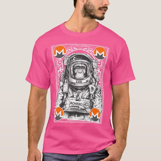 モネロ宇宙モンキークリプトアートムーン暗号通貨 Tシャツ (正面)