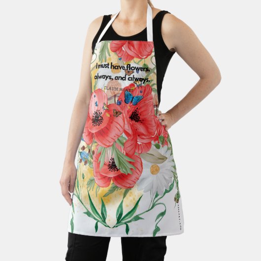 モネ付き女性の花のエプロン引用文 エプロン (インサイチュ)